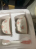 釉下彩可爱卡通碗碟套装家用高颜值陶瓷碗筷盘餐具 2碗2勺 4件套 实拍图