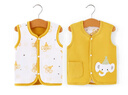 舒贝怡儿童马甲纯棉两面穿婴儿衣服坎肩男女背心马夹春秋外穿上衣黄110 实拍图