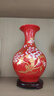 悦灵美 景德镇陶瓷器中国红花瓶摆件中式酒柜装饰品客厅书房插花工艺品 中国红牡丹赏瓶 实拍图