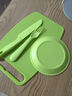 贝瑟斯 儿童水果塑料刀具5件套 安全切蔬菜砧板便携菜刀案板套装 绿色 实拍图