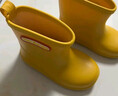 大树爷爷儿童雨鞋加绒内胆防滑日韩幼儿园小学宝宝玩防水胶鞋套男女童雨靴 娇黄色 18 （适合脚长17cm左右） 实拍图