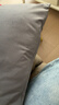 La Torretta 抱枕靠垫 办公室腰枕靠枕床头简约可拆洗纯色天鹅绒沙发垫 灰 实拍图