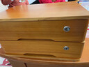 实木桌面收纳盒抽屉式办公桌上整理箱多层杂物储物柜木质盒子带锁 木黄色2层【全锁】 实拍图