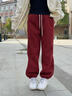 都市丽人加绒加厚裤子女冬季2026新款休闲运动束脚红色卫裤马年本命年衣服 实拍图