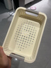 名创优品同款 杂物收纳筐塑料桌面收纳盒厨房橱柜零食玩具整理筐 奶油色/白色矮款中号 实拍图