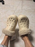 CROCS卡骆驰贝雅暖绒洞洞鞋女暖棉男棉鞋外穿拖鞋|206633 冬日白-11S (建议买大一码) 36 /37(220mm) 实拍图