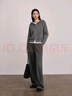 伊芙丽（eifini）蒋欣代言连帽休闲宽松系带软糯厚实毛针织衫外套冬季新款毛衣女 灰色 预售 [12月12日]发 M 100-115斤 实拍图