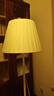 乐珊北欧简约节能布艺落地灯客厅书房酒店卧室床头装饰台灯落地立式灯 米黄色灯罩+三色变光12W+白杆 实拍图