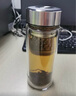 苏泊尔（SUPOR）玻璃杯茶水分离男士水杯双层高硼硅玻璃耐高温大容量泡茶杯子礼物 行砚黑320mL 实拍图