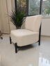 小木槿侘寂风休闲单人沙发椅意式设计师懒人网红款极简轻奢高端客厅阳台 单人沙发【米白 泰迪绒-碳素钢】 实拍图
