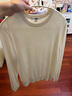 优衣库女装精纺美利奴羊毛圆领针织衫长袖通勤25秋冬新款478330 01 乳白色 M 实拍图