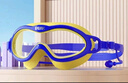 匹克连体耳塞儿童泳镜男女童大框高清防雾防水透明游泳眼镜装备蓝黄 实拍图