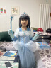 忆爱爱莎公主裙秋冬新款冰雪奇缘艾莎女童连衣裙儿童裙子万圣节礼服裙 爱莎长袖-蓝色 120 （建议身高110-120cm） 实拍图