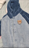 红豆居家（Hodohome）儿童睡衣男童冬季法兰绒保暖家居服男孩加绒加厚睡袍浴袍701蓝150 实拍图