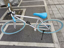 EG7死飞自行车实心胎平把公路赛车轻便单车24青少年初中学生成人男女 白蓝色26寸30刀 骑行无忧 实拍图