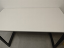 馨美凯电脑桌台式家用简易书桌办公桌简约现代工作台租房卧室学习写字桌 【单桌1.6cm厚桌面】黑架+暖白色 长120cm*宽60cm*高74cm 实拍图