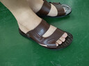 意尔康王子断码凉鞋男士真皮2025新款潮夏季休闲防滑两用沙滩拖鞋外穿皮凉鞋 棕色 41 实拍图