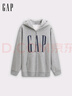 GAP男女装2025秋季新款logo印花抓绒宽松运动连帽衫卫衣786920 灰色 2XL (185/104A) 亚洲尺码 实拍图