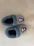 BAIHOU白猴保暖棉鞋情侣冬季家居室内包跟毛绒棉拖儿童 M-191蓝色32-33 实拍图