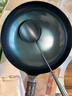 阎铁匠章丘炒锅铁锅 无涂层锻打炒菜锅老式物理不粘锅家用镜面款已开锅 镜面锅把一体30CM圆底 30cm 实拍图