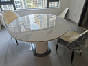 狄普岩板功能餐桌带热菜盘可伸缩椭圆形储物六张菠萝餐椅饭桌CZ24081 实拍图