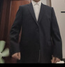 雅戈尔（YOUNGOR）西服男士050款上衣秋冬青年男套西上衣羊毛面料经典西服 藏青 M 170/92A 实拍图