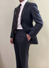 FULL MONTY羊毛西服套装男高档修身轻商务西装套装职业正装结婚礼服 碳灰6589 48 码上衣【西裤尺码找客服备注】 实拍图