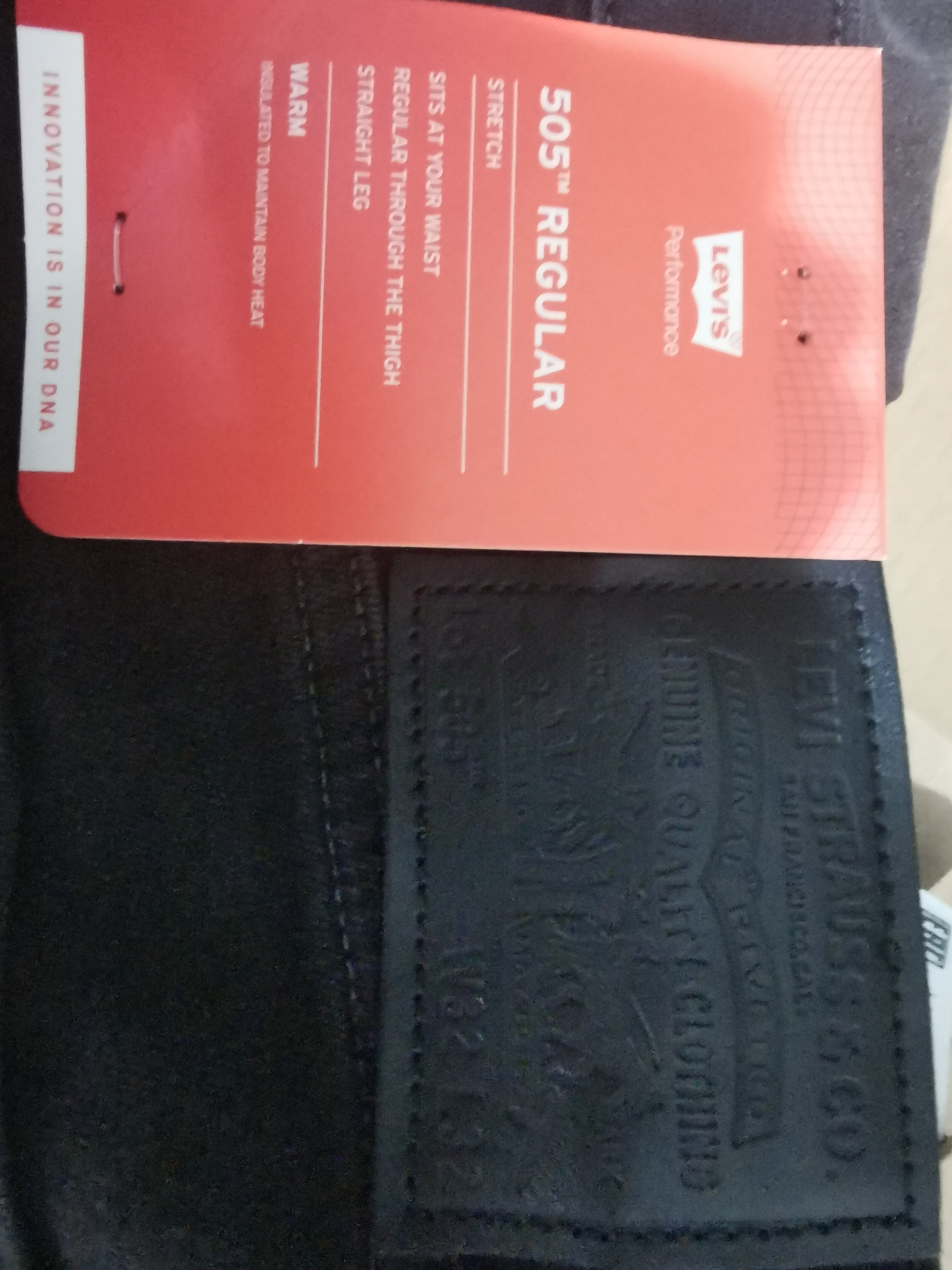 Levi's【商场同款】李维斯冬暖系列男士美式505直筒牛仔裤00505 黑色 32 (32) 实拍图