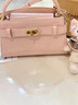 CHARLES&KEITH鳄鱼纹凯莉包手提斜挎婚包包女包生日礼物CK2-50270880-1 Light Pink浅粉色（新色） S 实拍图