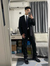 花花公子商务西服套装男西装男式西服正装工作职业装男装结婚新郎伴郎礼服 黑色两扣西服+西裤+衬衫+大礼包 L 实拍图