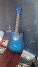 维卡斯（WEIKASI）民谣吉他初学者木吉他单板新手入门练习琴guitar吉它学生男女乐器 41英寸化蓝色+礼包【进阶推荐】 实拍图