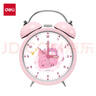 得力（deli）2025新款全自动闹钟儿童房电子表 钟表起床神器学生专用卧室大声音响床头闹钟学生推荐 开学季9024 【多彩指针】送电池 浅粉 实拍图