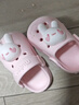 牧童儿童拖鞋夏男宝宝洞洞鞋软底女童卡通洗澡婴幼儿家居鞋萌兔粉130 实拍图