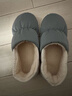 洁丽雅防水棉拖鞋男士秋冬季室内居家防滑保暖厚底踩屎感加绒全包棉鞋女 灰色【升级款 抗菌+防滑贴片底】 44-45 （适合43-44) 实拍图