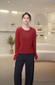 恒源祥100%纯羊毛衫女秋冬季圆领毛衣女休闲气质针织衫保暖打底衫上衣 实拍图
