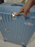 左汀行李箱铝框拉杆箱加厚结实抗压旅行箱登机箱大容量学生密码箱皮箱 浅灰蓝 28英寸 ，适合7-15天长途旅行 实拍图
