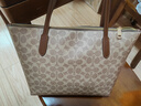 蔻驰（COACH）【品牌直供】女士大号大容量单肩手提托特包棕黄拼棕色CBT20 实拍图