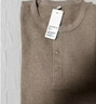 优衣库男装女装情侣华夫格亨利领套头衫长袖T恤479784 482766 479784/32深米色 XS 实拍图