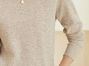 恒源祥圆领针织衫女纯羊毛衫秋冬纯色套头保暖简约内搭上衣打底女装毛衣 浅花驼 S /160/84A 实拍图