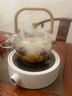 瓷牌茗茶具（cipaiming teaset） 电陶炉煮茶器煮茶壶茶炉家用小型电茶炉加厚耐热玻璃茶壶 竹柄煮茶壶+简约白电陶炉 实拍图