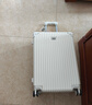 SOO行李箱小型登机箱男出差短途女旅行拉杆箱密码皮箱杯架白色20英寸 实拍图