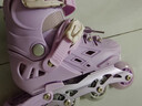 斯威（SWAY）轮滑鞋儿童溜冰鞋男女童初学套装中小学滑轮滑冰旱冰鞋成人直排轮 莫紫八轮全闪+一体支架+大礼包 L (适合12岁-成人)平时鞋码36-41 实拍图