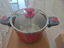 凌丰（LINKFAIR）燃气高压锅防爆压力锅家用304不锈钢单手开合电磁炉多功能压力煲 120kPa确幸红6L+汤锅盖+蒸笼 22cm 实拍图