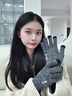 卡尔美（KELME）骑行手套男毛线手套冬季保暖手套防寒触屏手套跑步运动训练 灰色 实拍图