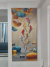 普兽带灯荷花九鱼图入户玄关装饰画客厅走廊过道竖版挂画聚财玄关挂画 九鱼聚财E款 90*180CM【推荐墙宽度121~140CM】 高端晶瓷面（高清进口画芯+铝合金边框 实拍图