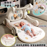 当康婴儿玩具0-6个月满月新生儿礼物健身架1岁宝宝玩具学步车婴儿用品 【超厚含乳胶垫】标准版+高档手提礼盒 4合1健身架+学步车+玩具车+钢琴车+摇铃4件套 实拍图