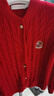 Navigare意大利小帆船女士毛衣秋冬季新款纯绵羊毛长袖开衫通勤针织外套 布莱肯红 L 实拍图