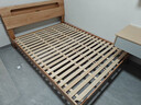 源氏木语全实木床北欧风小户型卧室家具橡木床现代简约主卧1.5m1.8m双人床 原木色低铺夜光床斜靠版【橡木】 1500mm*2000mm  框架结构 实拍图