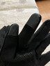 yaphtes冬季手套麂皮绒男女保暖触屏户外骑行跑步开车防风加绒手套 黑色 实拍图