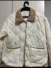 雪中飞轻薄羽绒服女短款新款拼接撞色翻领秋冬菱格衬衫领外套 米白 L (165) 实拍图
